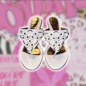 Sofft White and Gold Y2K heels